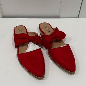 NEW Journee Collection Size 9 Narrow Telulah Red Mules With Bow